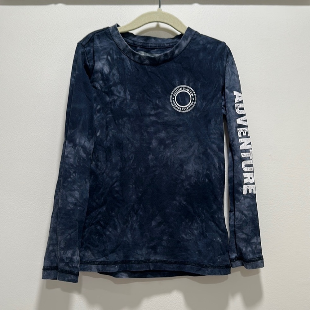 EDDIE Bauer Boys Long Sleeve Shirt Blue Tye Dye size XS 5-6